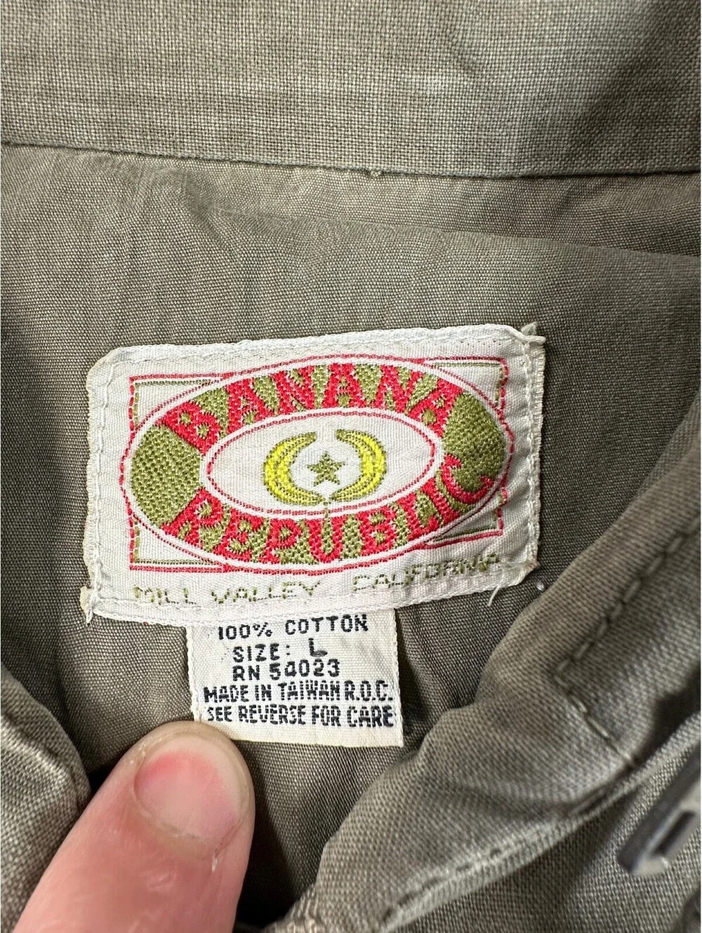 Vtg 80s Banana Republic Mill Valley Cotton Safari Hooded Utility Vest Green L